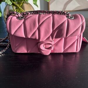 Coach Tabby 20 Pink Quilted Chain Shoulder Bag